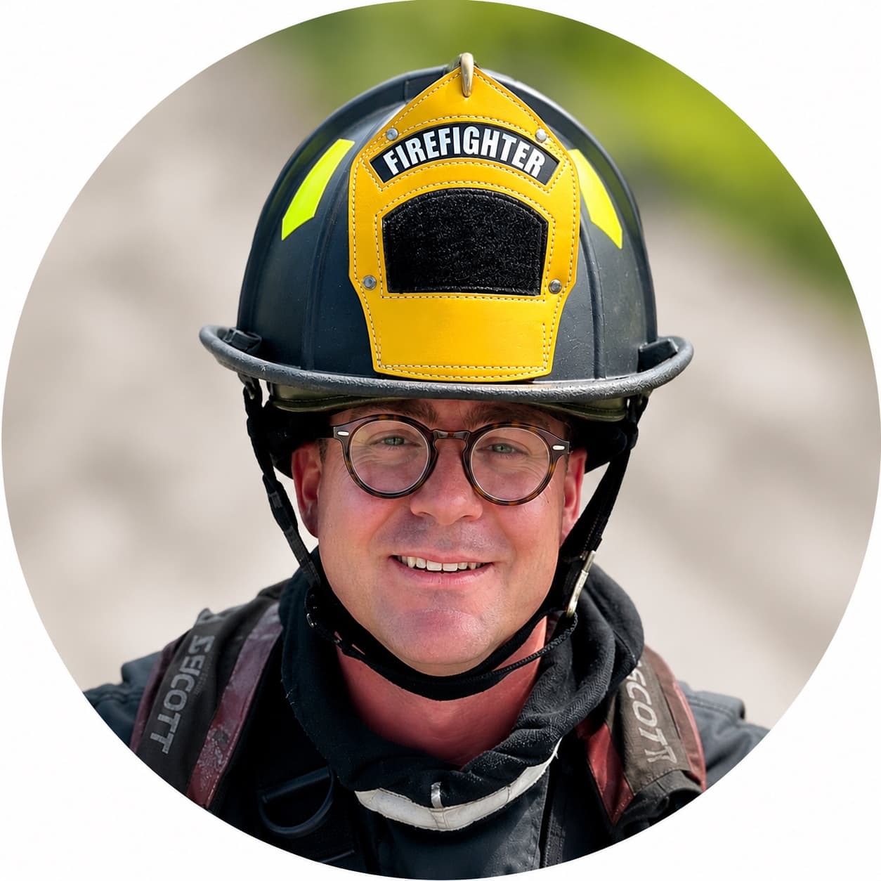 Paul Govoni, founder of ExpectFire, in firefighter turnout gear